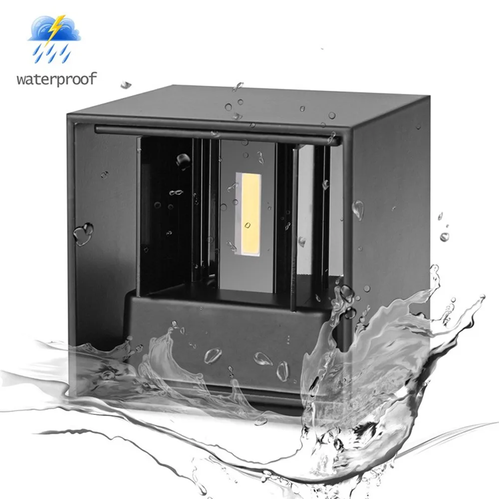 6W 12W 방수 AC85-265V 표면 탑재 LED 벽 조명 현대 노르딕 Luminaire 실내 벽 램프 거실 베란다 야외
