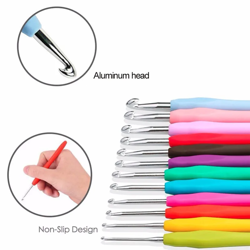 KOKNIT 1 Cái Móc Phối Kích Thước 1.0 Sang 10.0Mm Tay Cầm Mềm Đan Móc Kim Thủ Công DIY Sợi kim Chỉ May Vá Cho Mẹ Của Quà Tặng