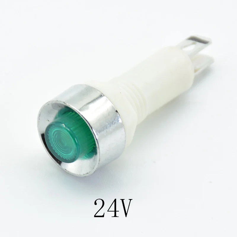 Bộ 5 Đèn Tín Hiệu Bảng Điều Khiển Gắn Neon Đèn Báo Đỏ Xanh Vàng Đèn 220V 12 V/24VDC 10mm NHC Phi Công Hướng Dẫn