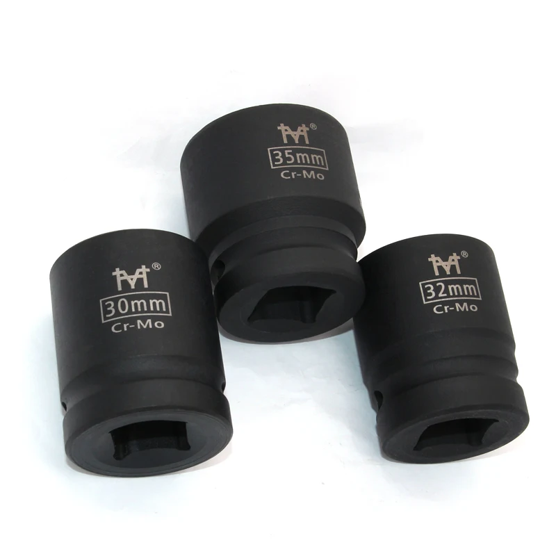 3/4 "Inch CR-MO Tác Động Ổ Cắm Nặng 17 Mm 18 Mm 19 Mm 21 Mm 22 Mm 24 Mm 27 Mm 30 Mm 35 Mm 38 Mm 41 Mm 46 Mm Hex Đen Không Khí Ổ Cắm
