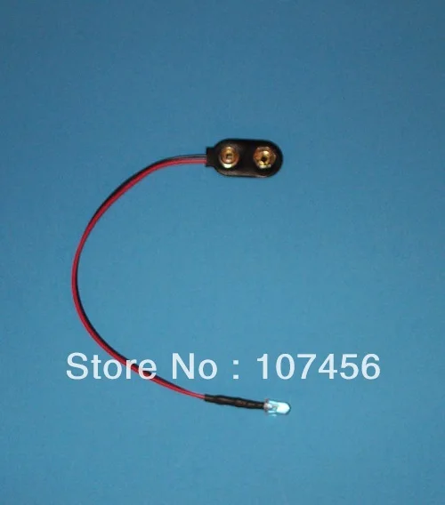 Freies verschiffen 100 stücke blaue LED Lampe Licht Set Pre-Wired 5mm 9 V DC WIRED LED 9 VOLT blau MIT SNAP 9 V
