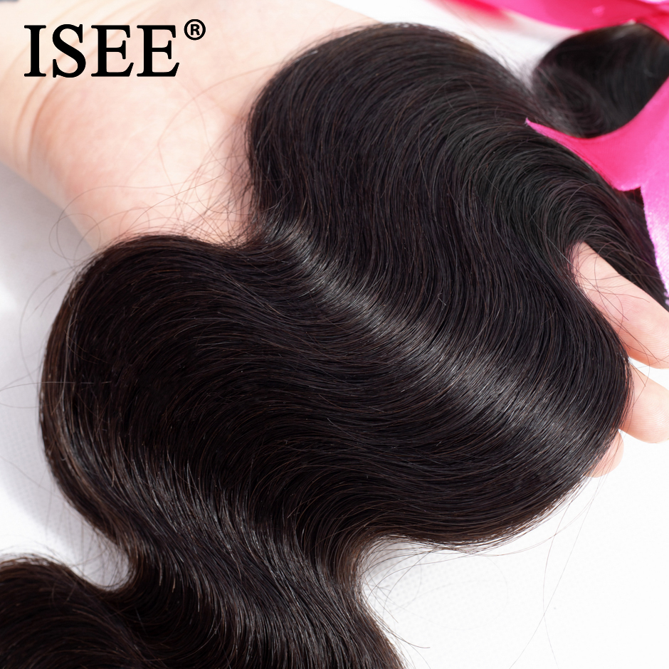 ISEE HAIR ペルー実体波人毛バンドル 100% 人毛エクステンションナチュラルカラー購入可能 1/3/4 バンドル太い髪織り