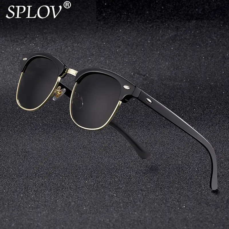 Nuevas gafas De Sol polarizadas sin montura a la moda para hombres y mujeres, gafas De Sol De medio marco De diseñador De marca, gafas De Sol clásicas UV400
