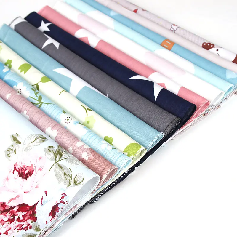 Lenço de algodão estampado para homens, toalha quadrado com bolso de 25cm x 25cm para casamento