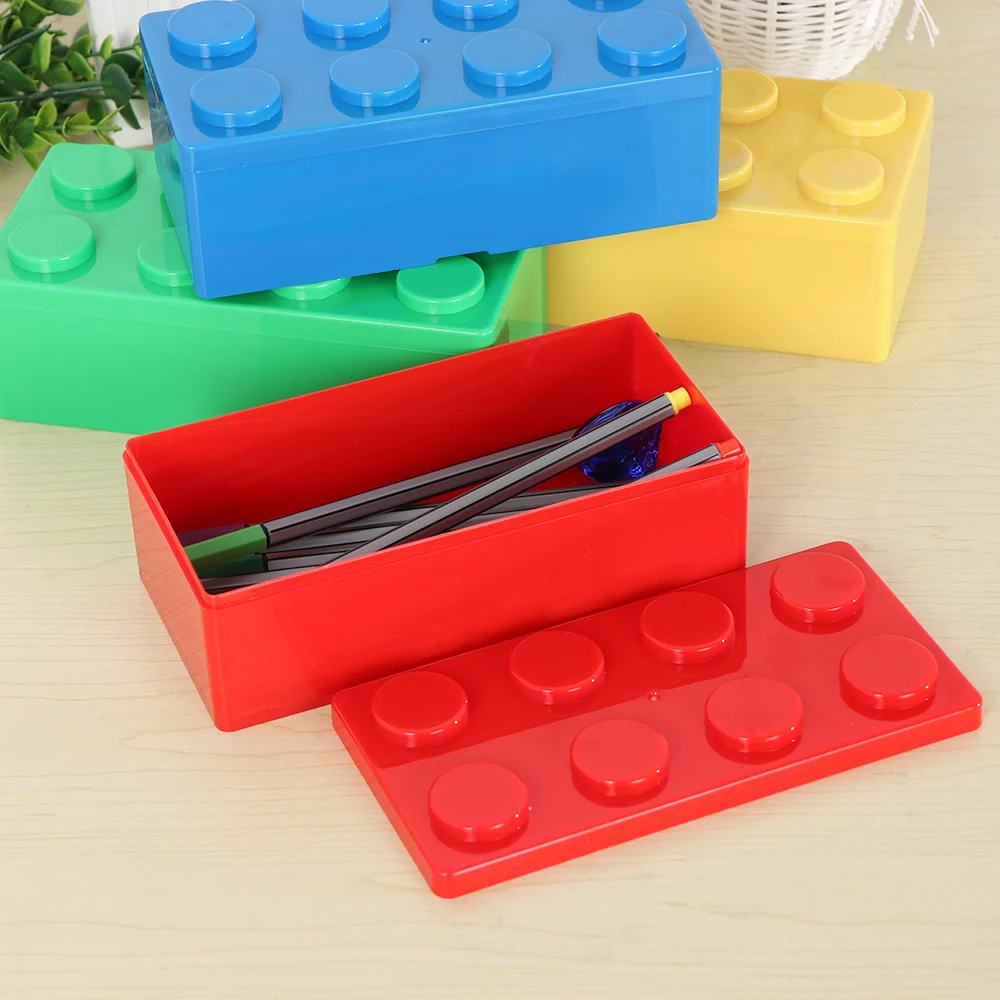 Sáng Tạo Mới Hộp Lưu Trữ Khối Xây Dựng Hình Dạng Nhựa Tiết Kiệm Không Gian Hộp Siêu Máy Tính Để Bàn Tiện Dụng Vật Dụng Văn Phòng