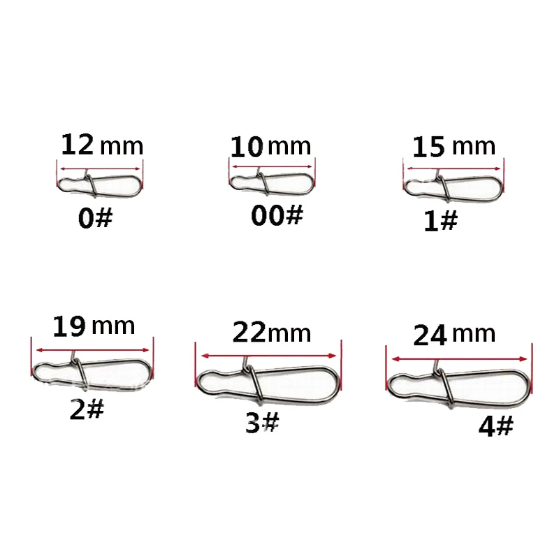 30 cái/lốc Móc Thép Không Gỉ Nhanh Chóng Clip Khóa Snap Xoay Cá Rắn Nhẫn An Toàn Snaps Móc Câu Cá Nối Câu Cá Giải Quyết