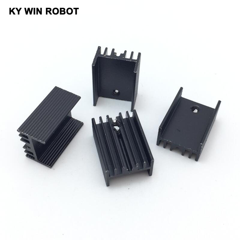 10pcs 알루미늄 TO-220 방열판 TO 220 방열판 트랜지스터 라디에이터 TO220 쿨러 냉각 검정색 20*15*10MM