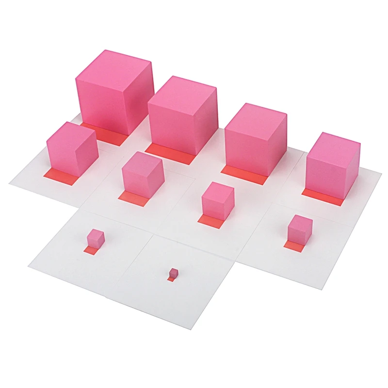 Montessori Chất Liệu Hồng Tháp Với 10 Chiếc Đứng Thẻ 0.7-7CM Giáo Dục Tuổi Ấu Thơ Mầm Non Trẻ Em Đồ Chơi Brinquedos juguetes