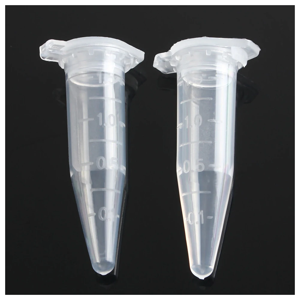 100PCS 1.5ml Lab Mini di Plastica Provetta Da Centrifuga Fiala Snap Cap 42x11mm Trasparente