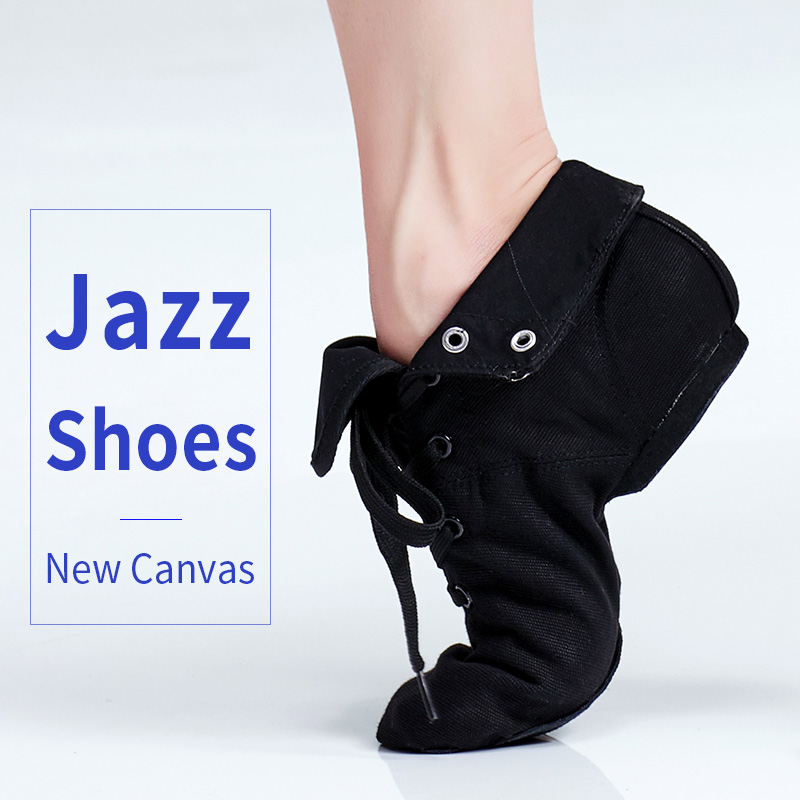 Jazz-Schuhe, Segeltuch, Jazz-Tanzschuhe, knöchellange Tanzstiefel, geteilte Sohle, Schuhe für Mädchen, Kinder, Erwachsene, Kinder, China, Größe 26–45