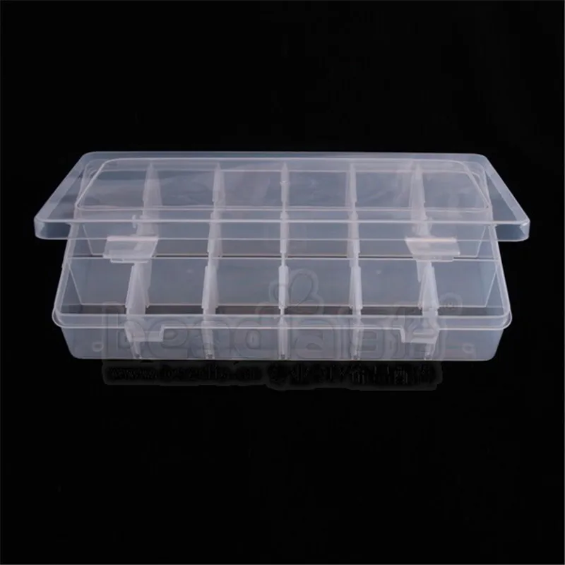 ใหม่ 3.3*15 ซม.พลาสติก 7 ช่องกล่องเก็บลูกปัดแหวนเครื่องประดับ Display Organizer
