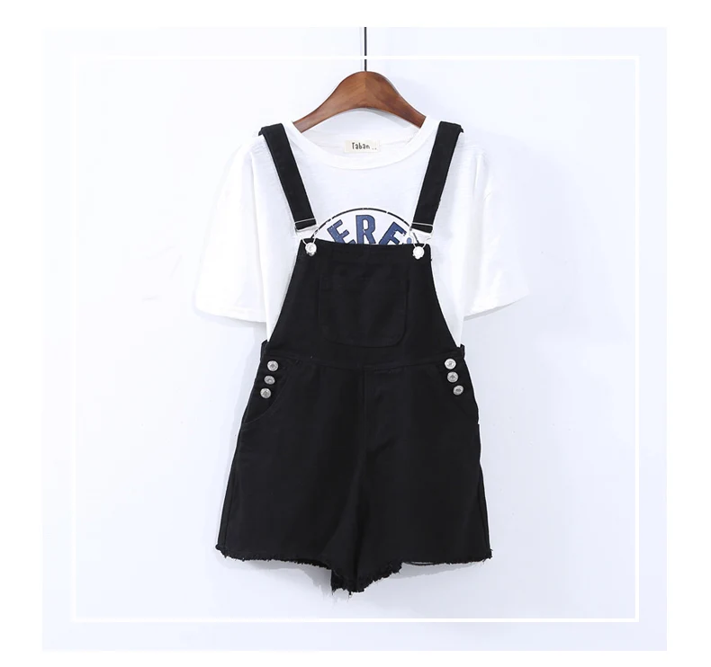 Mono vaquero Vintage para mujer, peto coreano Ulzzang, monos Harajuku con borlas y botones laterales, monos vaqueros negros de verano