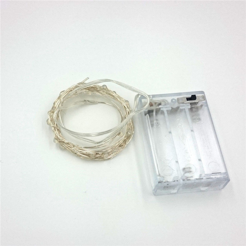 2M 20 3M 30 5M 50 10M 100 Đèn Led Tiên Đèn Chạy Bằng Pin AA Bạc Led dây Đồng Dây Đèn Trang Trí Cổ Tích Đèn