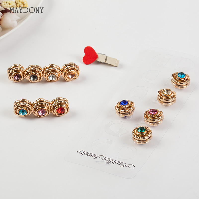 XT102 Grosir Mode Hiasan Kepala Syal Magnet Bros Klip Hijab 12 Buah/Lot