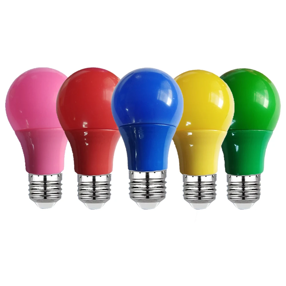 カラフルな LED 電球 E27 ランプ Led バーライト 3 ワット 5 ワット 7 ワット 9 ワット 12 ワット赤青緑黄ピンクランパラライト KTV パーティー家の装飾照明