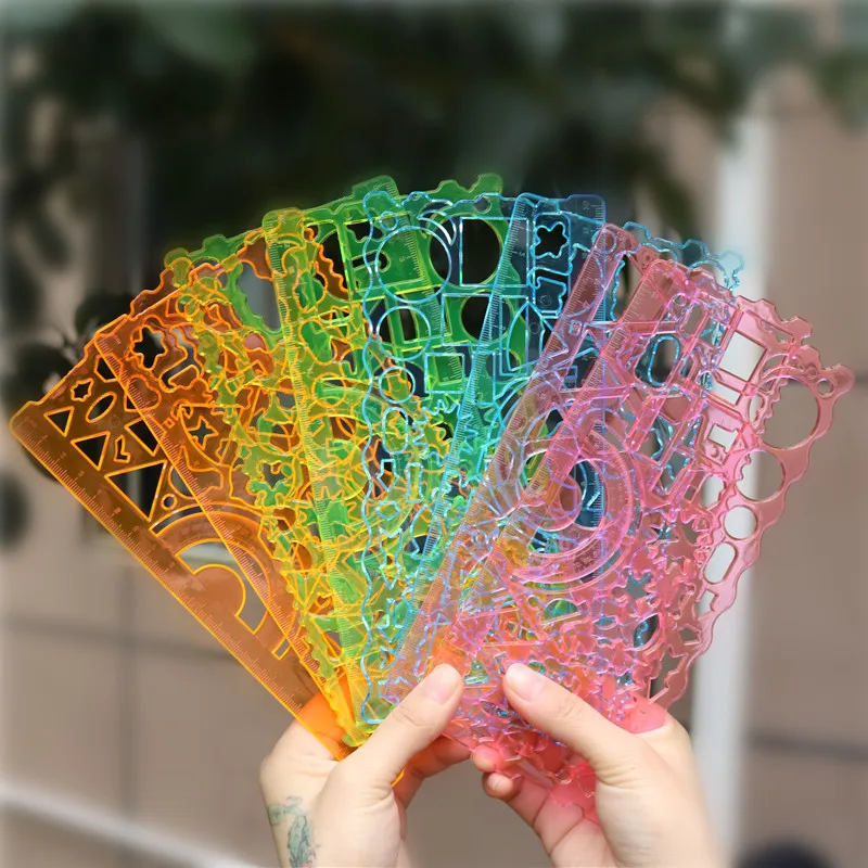 1 Pcs Versatile Drawing Template Ruler School Student Teaching Supplies Workmanship Exquisite Quality Assurance