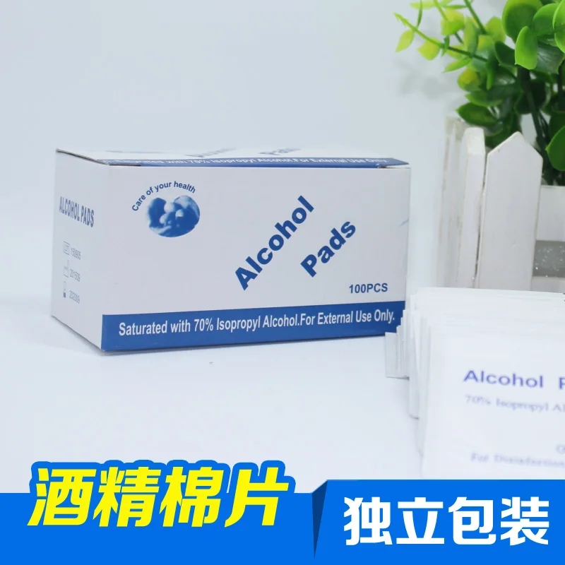 Almohadilla de intercambio de Alcohol al 100, toallita húmeda para limpieza antiséptica de la piel, cuidado de joyería, limpieza de teléfono móvil, 70% Uds./lote