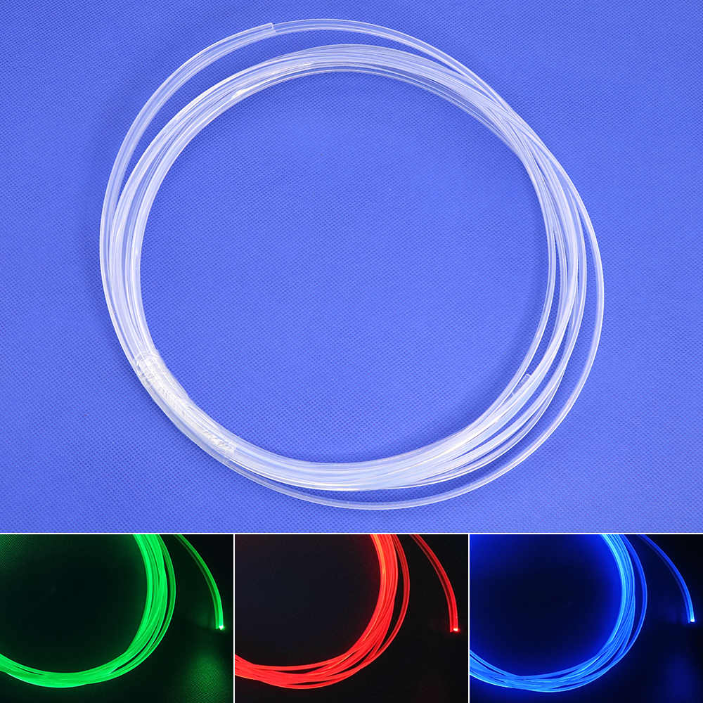   PMMA-Glasfaserkabel, Durchmesser 3,0 mm, Rock, seitliches Leuchten, 5 m/10 m/20 m, integriertes Lichtleiterkabel für Auto-Innenraum-Atmosphärenlicht