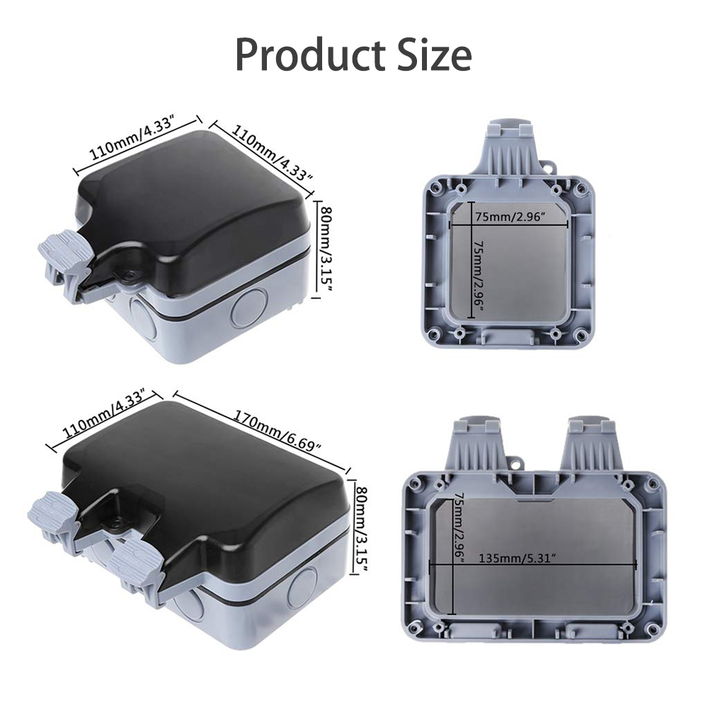 EU Steckdose IP66 Wasserdichte außen stecker Steckdose Steckdose Outdoor Steckdose Für Garten Garage Keller