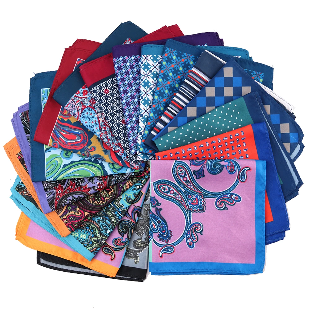 Tailor Smith Neues 30 x 30 cm großes Einstecktuch, Paisley-Einstecktuch, modisches Herren-Taschentuch, Blumenstreifen, Taschentuch für Herren