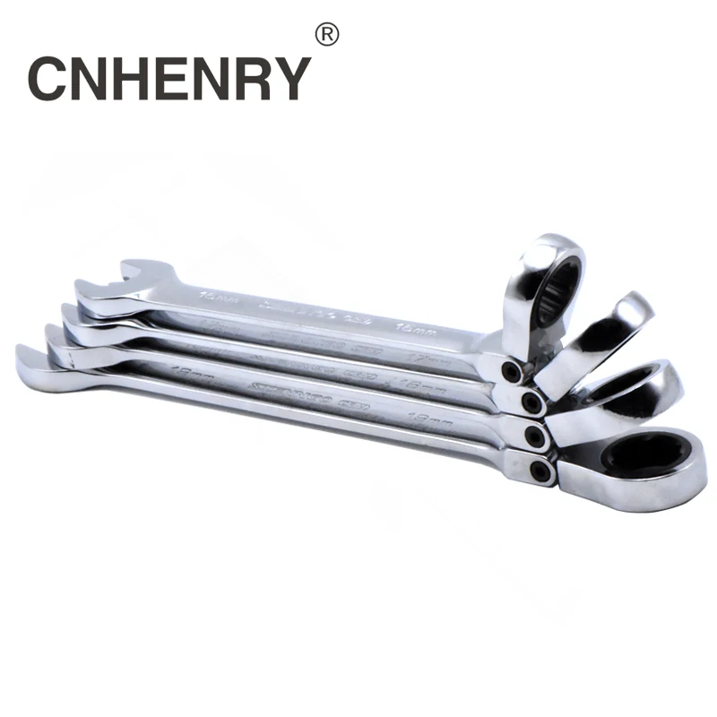 Llave de trinquete combinada de cabeza Reversible Flexible de una pieza de 8-25mm llaves universales herramientas de coche para reparación de automóviles