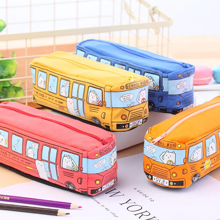 Estuche creativo grande de lona para lápices de coche, suministros escolares, estuches para lápices, bolsa para bolígrafos de papelería para niñas y niños, soporte de almacenamiento, 1 ud.