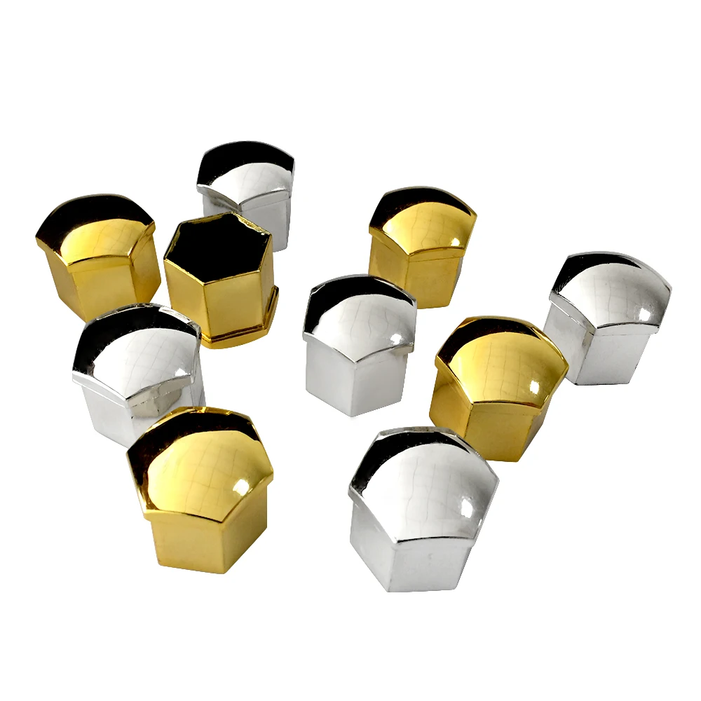 20 piezas Universal antioxidante 17 19 21mm cromo brillante ABS Auto Trim neumático rueda tuerca tornillo protección cubre tapa accesorios de coche