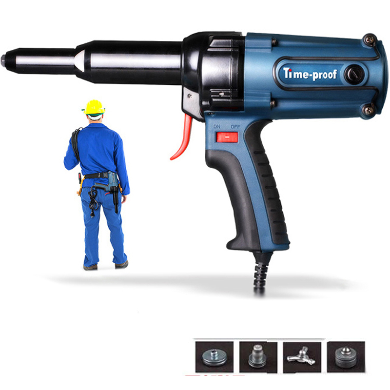 Electric Rivet Gun Riveting Tool For 3.2-5.0mm Nail Gun Heavy Duty Electric Blind Rivet Gun Riveting Tool Power Tool 220V/400W