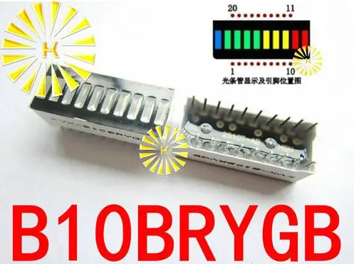 Tubo Digital LED de 10 segmentos, barra de 10x25mm, módulo de pantalla B10G, B10R, B10BB, B10BY, B10BW, 10 unidades