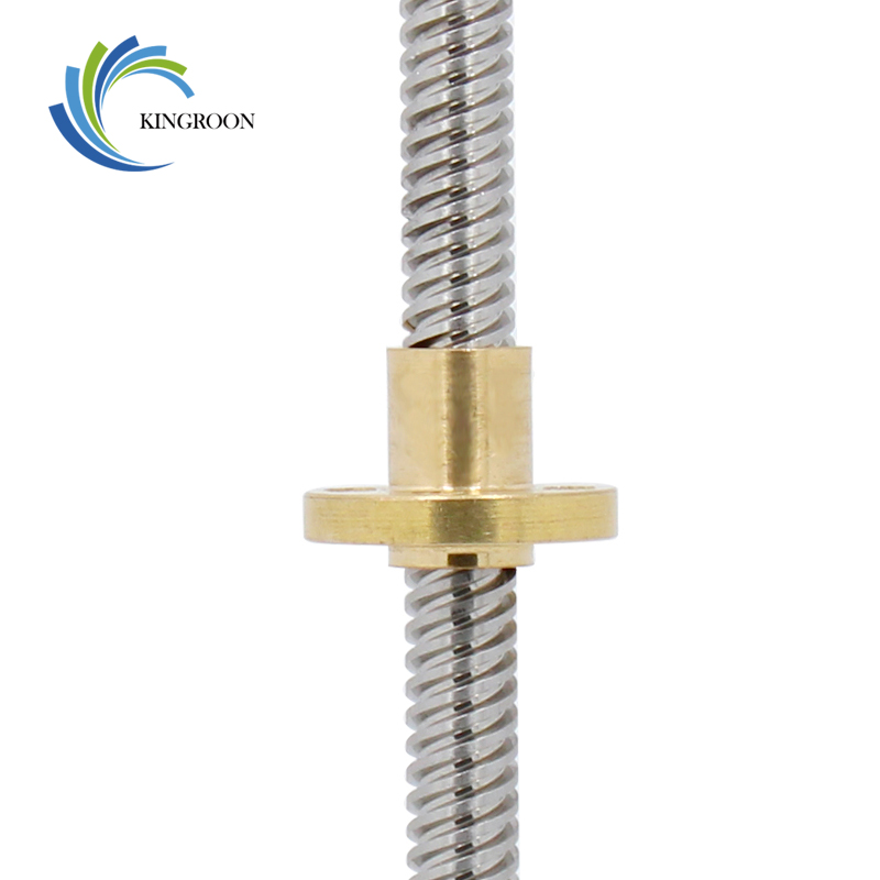 KingRoon-tornillo de plomo 8mm 100mm 150mm 250mm 350mm 400mm 500mm, piezas de impresoras 3D, tornillos trapezoidales de 8mm, tuercas de cobre, tornillo de conductor