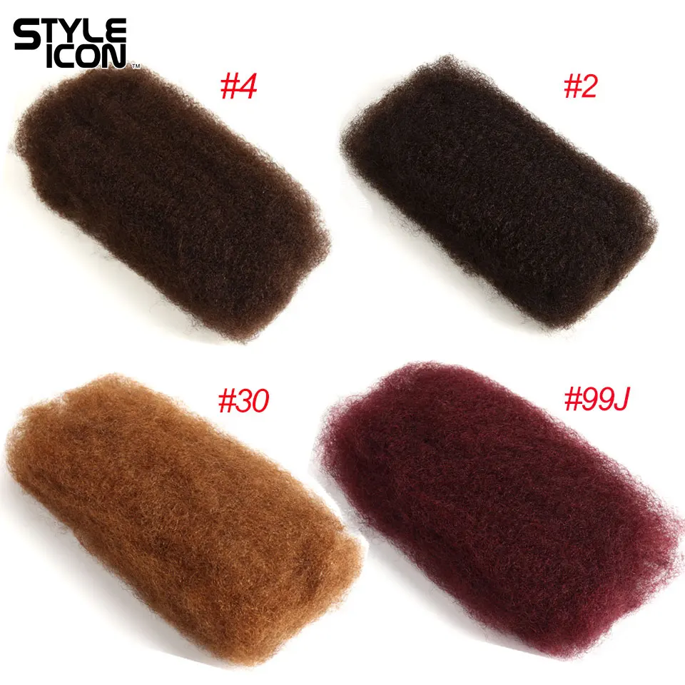 Styleiconมนุษย์Braidingผม1 3 4รวมกลุ่มRemy Peruvian Afro Kinky Bulk 50กรัม/ชิ้น #2 #4 #27 #30 # 99Jโครเชต์สำหรับBraiding