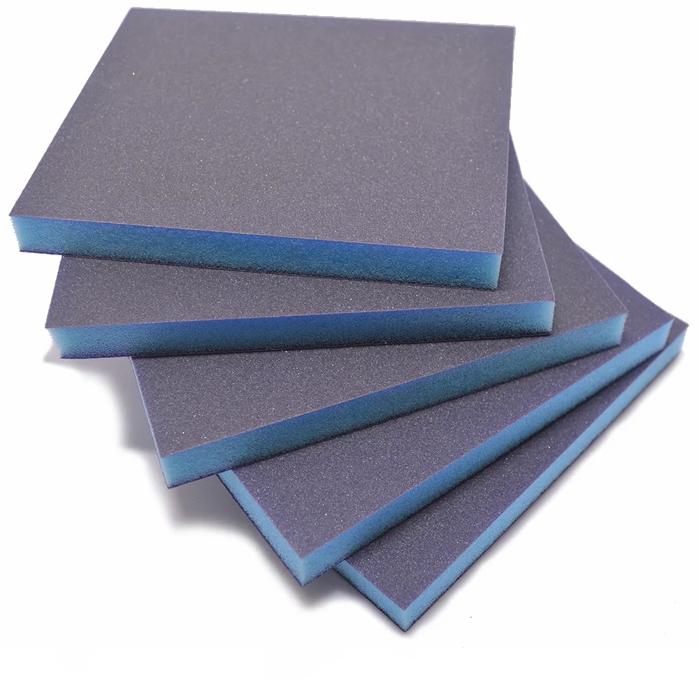 Bộ 5 Miếng Xốp Nhám 120X100X12Mm Chong Chóng Đánh Bóng Chà Nhám Xốp Khối Nhám 120 240 320 600 hai Mặt Giấy Nhám