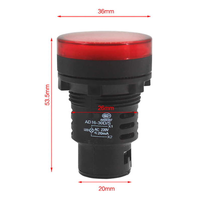 1 Stück 12 V 24 V 110 V 220 V 380 V 30 mm Panel Mount LED Power Indicator Pilot Signal Licht Lampe