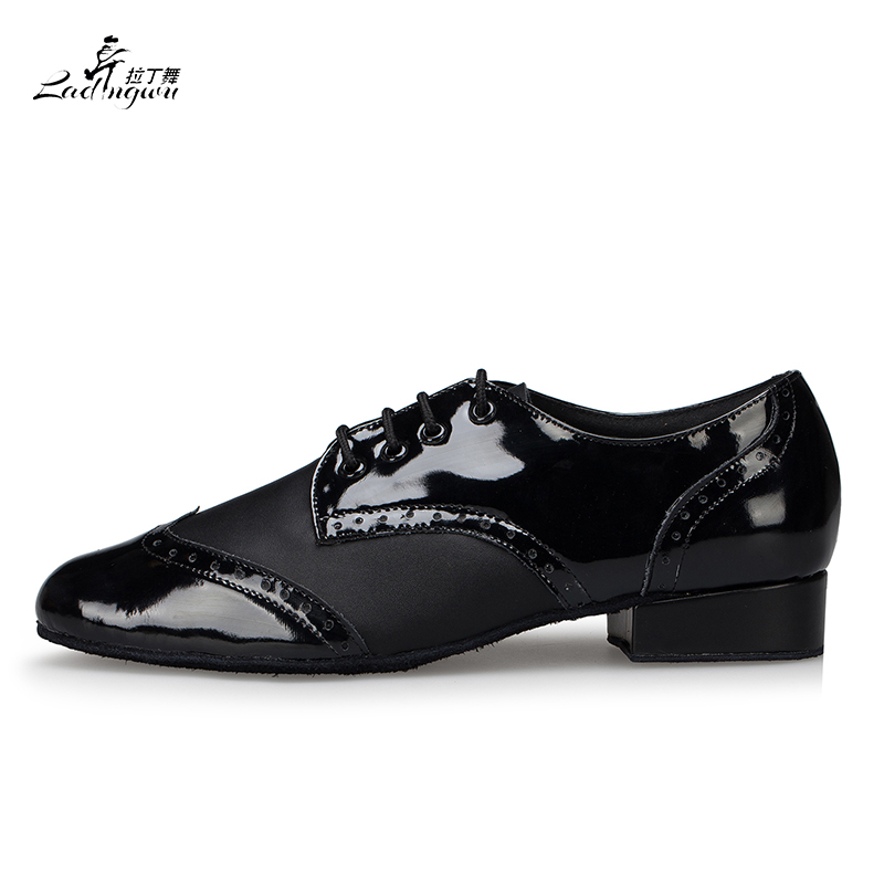 Ladingwu Neue Moderne männer Weichen Boden Latin Dance Schuhe Weiß/Rot/Schwarz PU Ballsaal Walzer Samba Dance schuhe Ferse 2,5/4,5 cm
