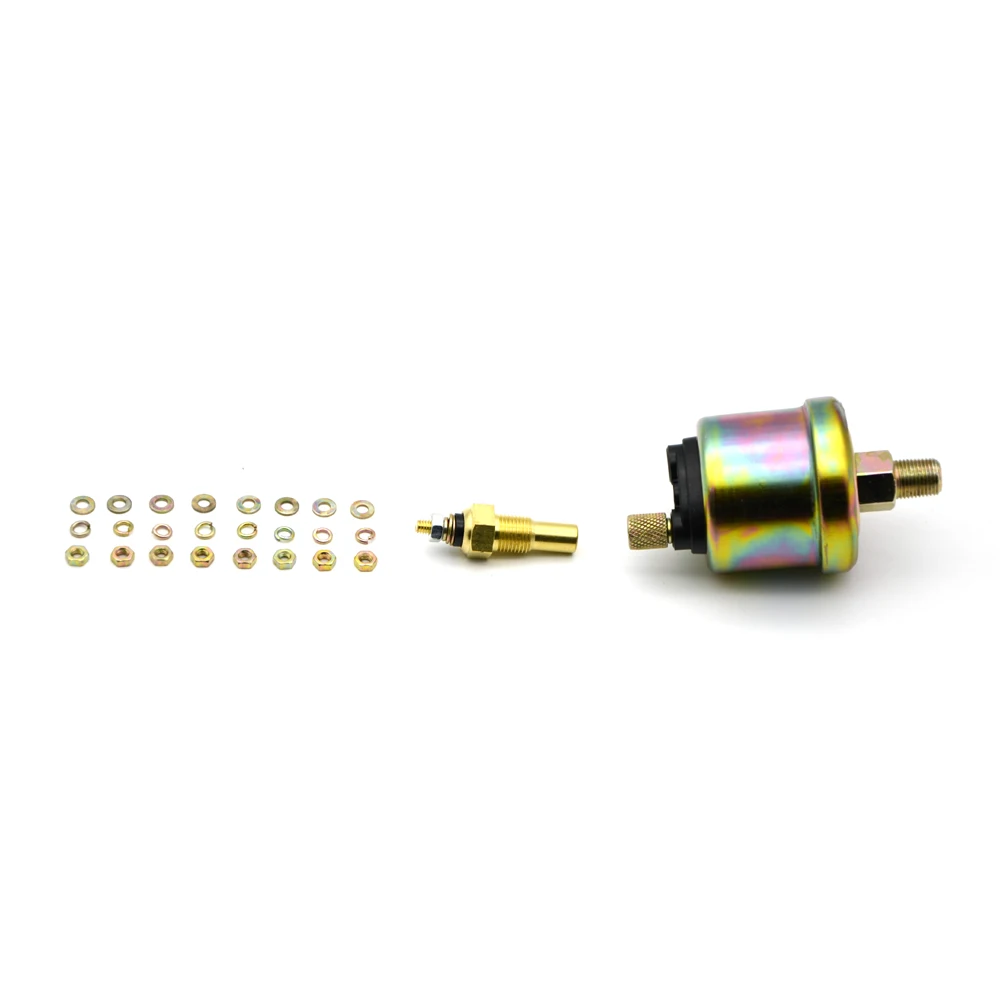 Tinh Dầu Nhiệt Áp Suất Dầu Volt Đo 52Mm 3 Trong 1 Ba Đồng Hồ Đo Bộ Đen/CHROME Ốp Viền Đen/mặt Trắng Với Nhiệt Độ & Cảm Biến Áp Suất