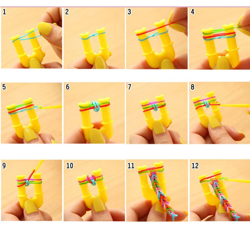 ของเล่น DIY ยางสร้อยข้อมือสําหรับเด็กหรือผมยาง Loom Bands เติมยาง band Make สร้อยข้อมือ DIY คริสต์มาส 2019 ของขวัญ