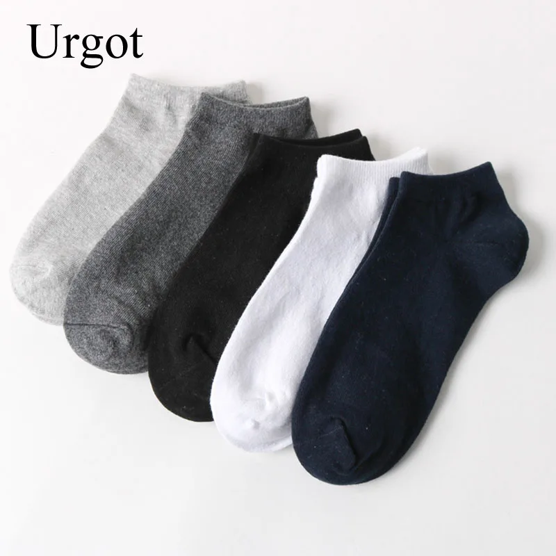 Urgot 10 Uds = 5 pares de Calcetines de algodón para Hombre, Calcetines grandes de talla grande 45,46,49,50, Calcetines tobilleros de negocios, Calcetines clásicos para Hombre