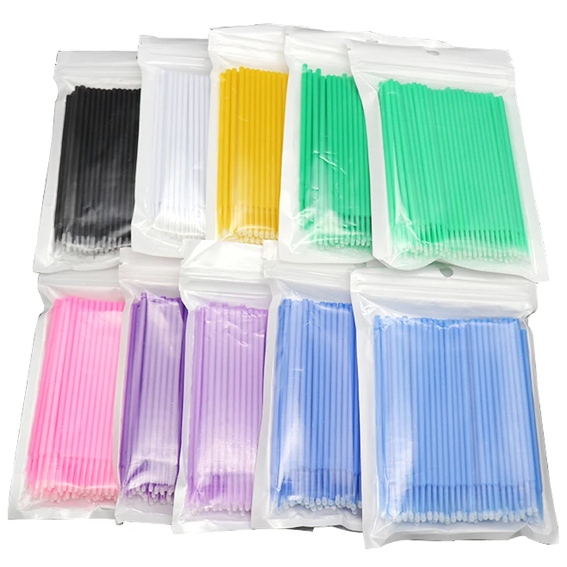Bộ 100 Cá Nhân Applicators Mi Mascara Cây Đũa Phép Dùng Một Lần Trang Điểm Micro Cọ Cây Nối Mi Dụng Cụ Trang Điểm
