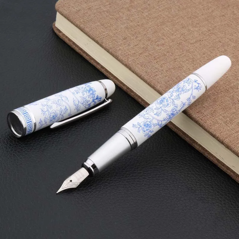 Chất Lượng Cao Nóng Trung Quốc Mới Màu Xanh Và Trắng Sứ Hoa Văn Trung Ngòi Bút Máy Văn Phòng Phẩm Văn Phòng Đồ Dùng Học Tập
