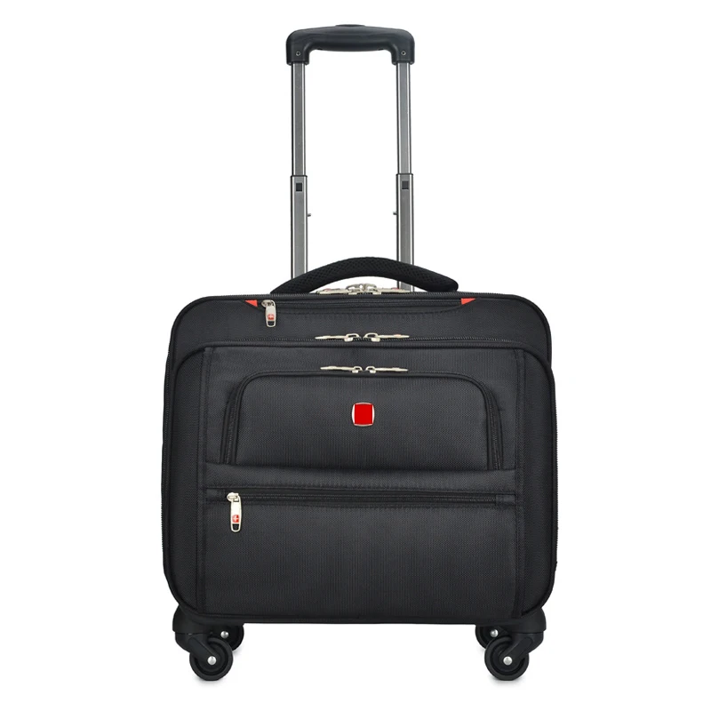 ธุรกิจใหม่ Oxford กระเป๋าเดินทางแบบลากล้อ18นิ้วผู้ชาย Multifunction Carry บนล้อกระเป๋ารถเข็น Vs กระเป๋าเดินทาง Trunk