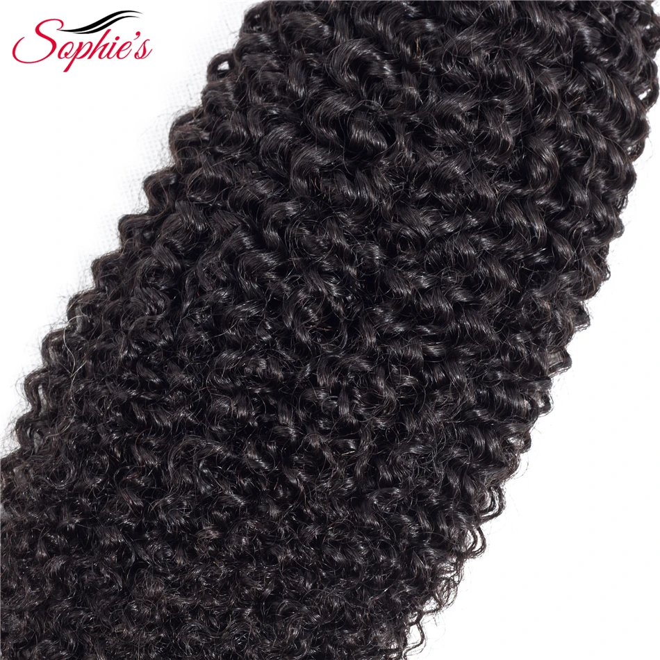 Của Sophie Tóc Brazil Kinky Xoăn 4 Bó Tóc Dệt Tóc Con Người Tóc Phi-Remy Dệt Màu Sắc Tự Nhiên Phần Mở Rộng