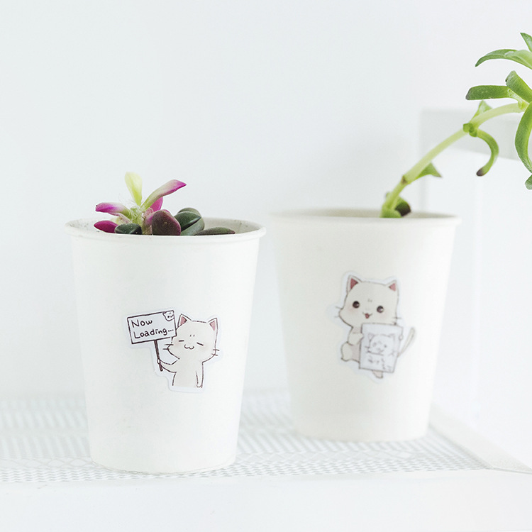 45 Cái/lốc Kawaii Trắng Mèo Mini Trang Trí Bộ Hình Dán Keo Dán DIY Trang Trí Nhật Ký Văn Phòng Phẩm Miếng Dán Trẻ Em Quà Tặng