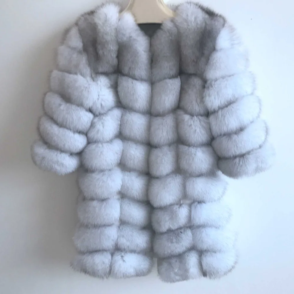 女性用の本物のキツネの毛皮のベスト,長さ90 cmのコート,袖のデザイン,短納期,袖を取り付けることができます,2023