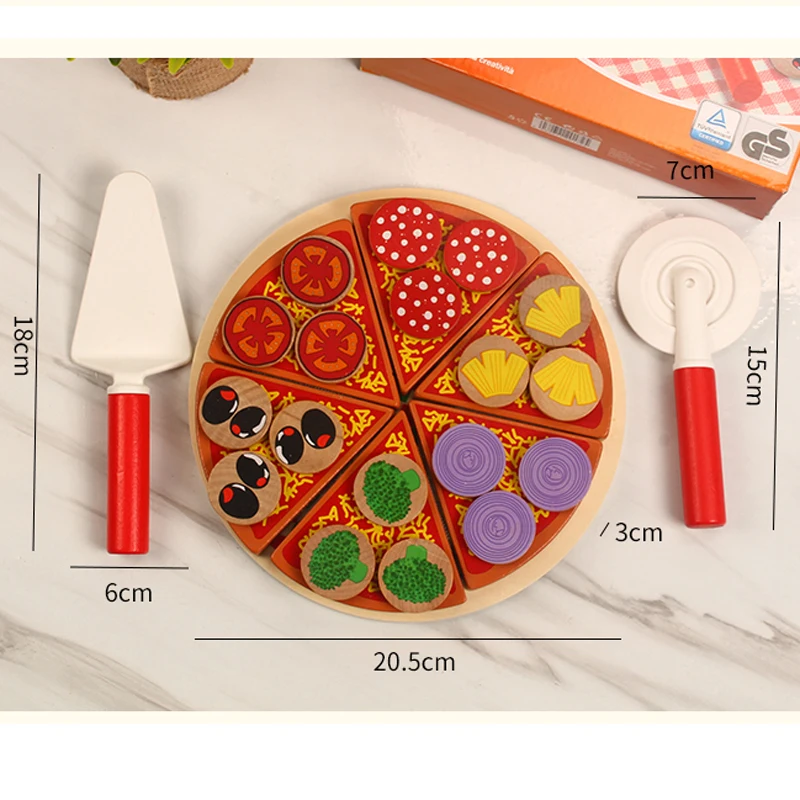 Gỗ Chất Lượng Cắt Và Cắt Thấy Pizza Bánh Trẻ Em Bánh Bếp Nhà Chơi Đồ Chơi Mô Phỏng Trẻ Em Đầu Bếp đồ Chơi