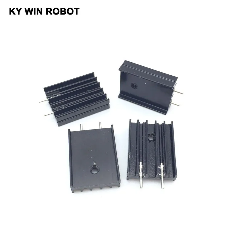 10 pz 19x8x25 MM In Alluminio nero Dissipatore di Calore TO-220 Dissipatore TO220 Transistor dispositivo di Raffreddamento del Radiatore TO220 25*8*19 MM con pin