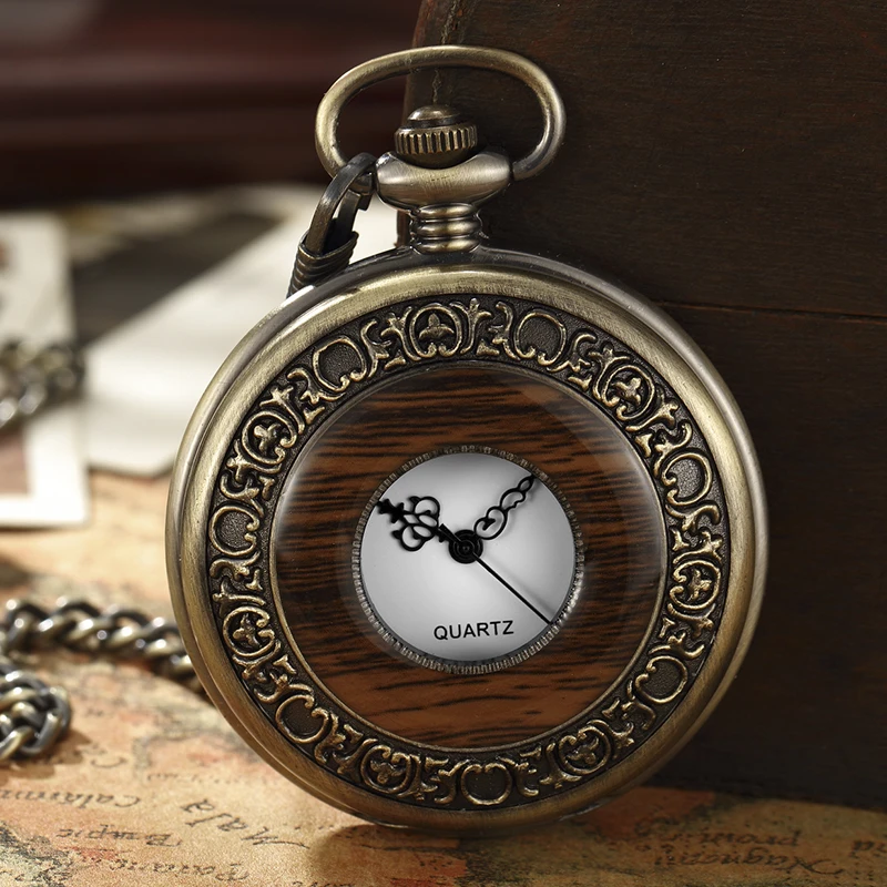 ไม้นาฬิกากระเป๋านาฬิกา FOB Chain Locket Hollow Steampunk Skeleton ผู้ชายผู้หญิง Mens ชายนาฬิกานาฬิกากระเป๋าสตรีทรงถัง