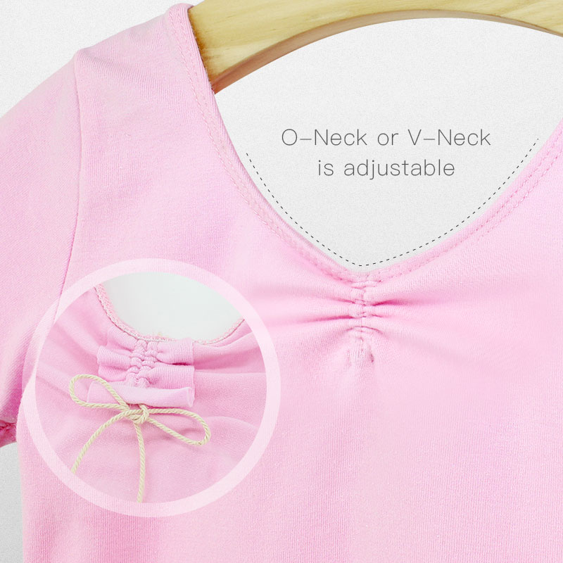 Robe de Ballet en coton pour fille, vêtement de danse Tutu à manches courtes