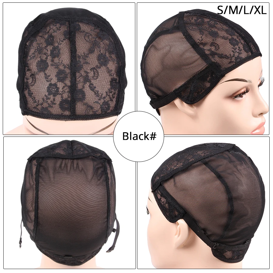 Plussign Mới Tóc Giả Nắp Lưới Trùm Tóc Giả Làm Vật Liệu Adjudtable Mũ Đội Tóc Giả Nâu Đen Tóc Vàng Đôi Ren Lưới Nắp xl/L/M/S 4 Kích Thước