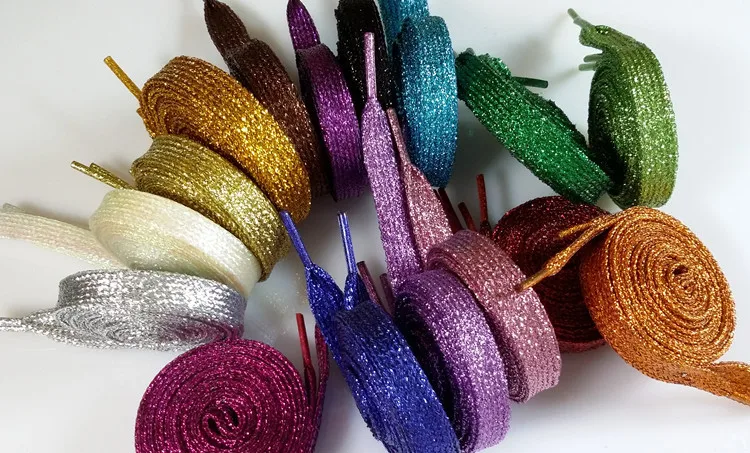 Sáng Bóng Lấp Lánh Vàng Bạc Nhiều Màu Sắc Tươi Sáng Dây Giày 16 Màu 110 Cm Giày Sneaker Thể Thao Dây Bootlaces Dây Giày Dây