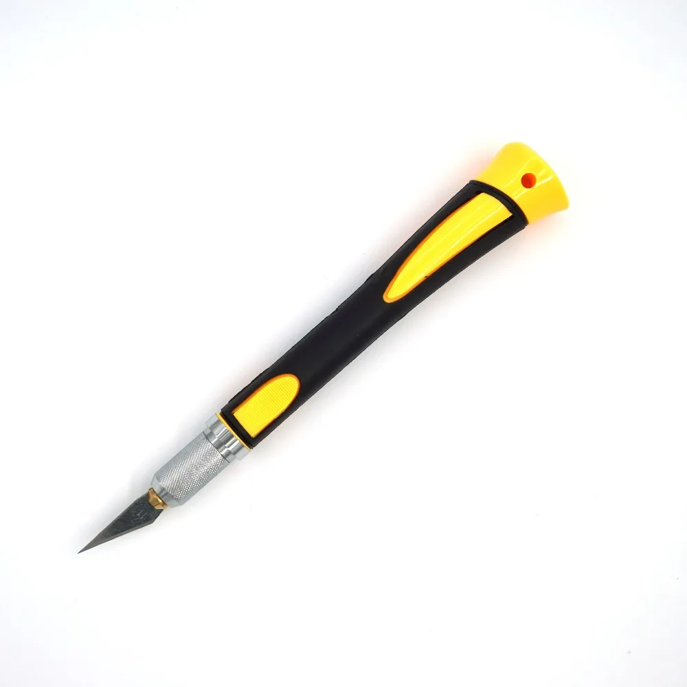 Chống Trơn Trượt Kim Loại Dao Mổ + 11 Chiếc SK5 Lưỡi Dao Khắc Gỗ Dao Trái Cây Thực Phẩm Thủ Công Điêu Khắc Khắc Dao Tay dụng Cụ WL-9302S